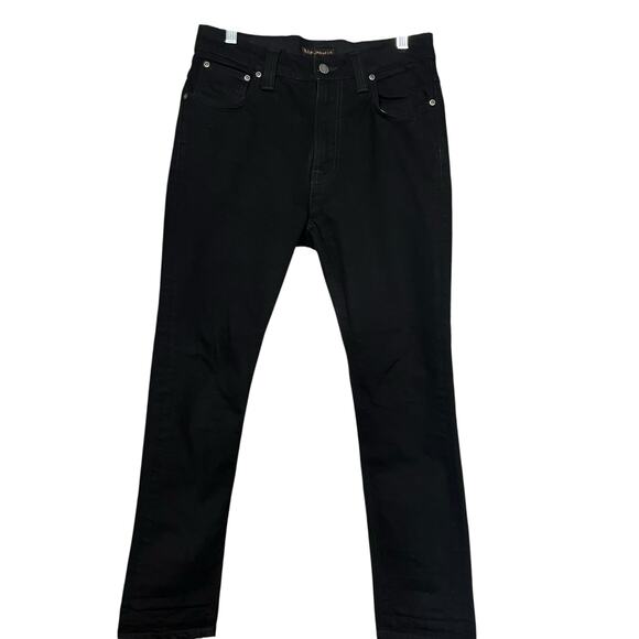 Nudie Jeans Men Brute Knut Jeans 29X28 Dry Cold Black Organic Casual Minimalist - Picture 2 of 10